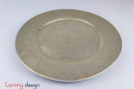 Silver round lacquer tray 32*H3 cm